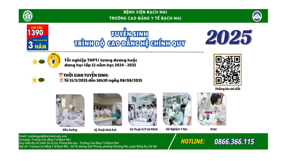 Thông báo tuyển sinh Cao đẳng chính quy năm 2025  